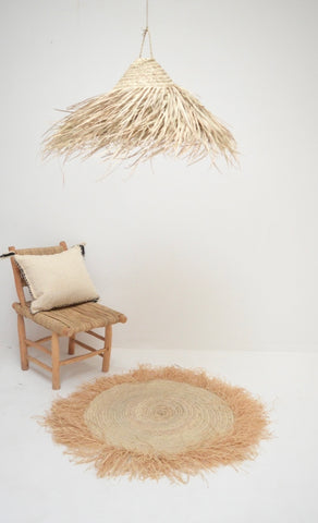 Moroccan Rattan Lampshade Natural Woven Raffia Pendant Lightshade