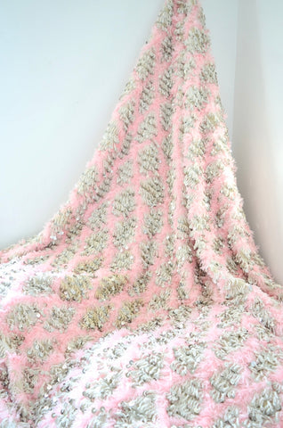 Empress Vintage Moroccan Wedding Blanket Exquisite Pink Handira