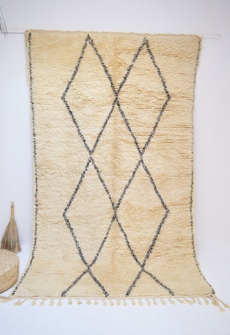 Vintage Beni Ourain Rug Handwoven Plush Wool Rug BQ1773