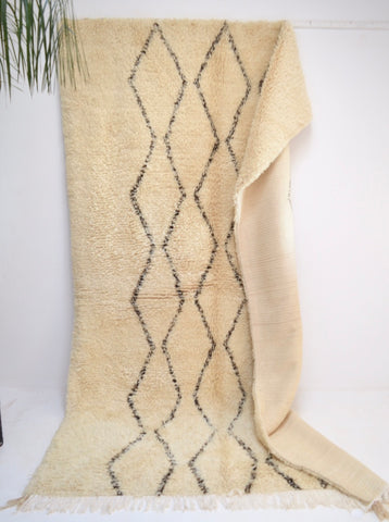 Vintage Beni Ourain Rug Plush Berber Wool Rug