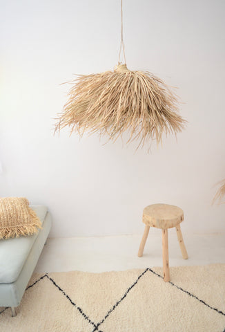 Moroccan Rattan Lampshade Natural Woven Raffia Pendant Light