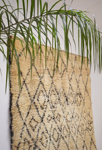 Vintage BENI OURAIN Rug Hand Woven Wool Rug