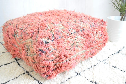 Moroccan Floor Pouf Vintage Berber Rug Pouf Floor Pillow