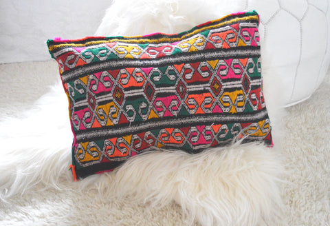 XL Vintage Moroccan Berber Pillow Kilim