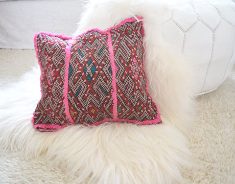 Vintage Moroccan Berber Pillow Kilim
