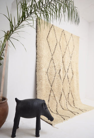 Vintage Beni Ourain Rug Plush Wool Berber Rug