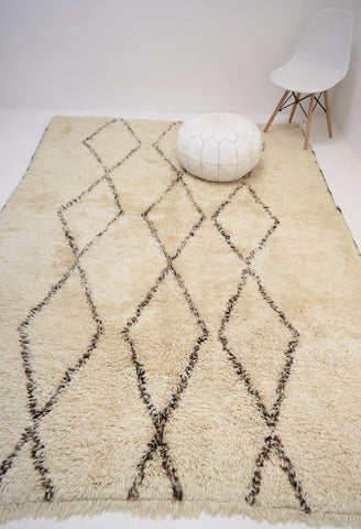 Vintage Beni Ourain Rug Plush Wool Berber Rug