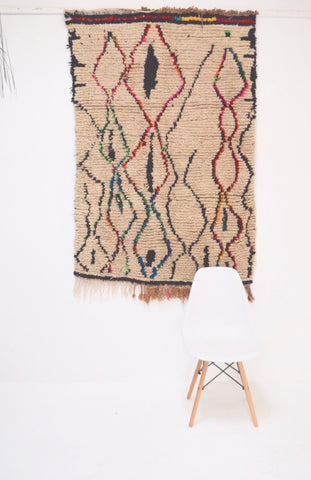 Vintage Azilal  Rug Mid Century Moroccan Rug