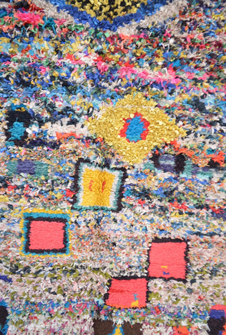 Moroccan Vintage Boucherouite Rug BOU722