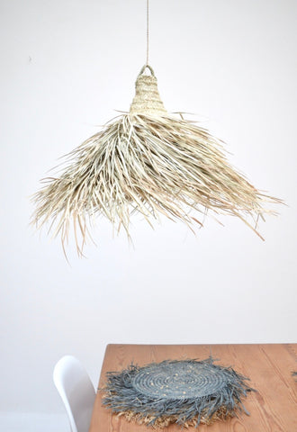 Moroccan Rattan Lampshade Large Natural Woven Raffia Pendant Light RAFLHC1