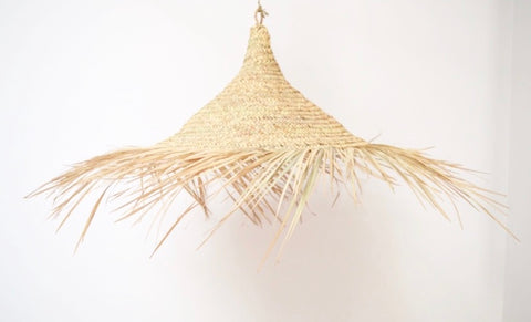 Moroccan Raffia Lampshade Natural Woven Raffia Pendant Light