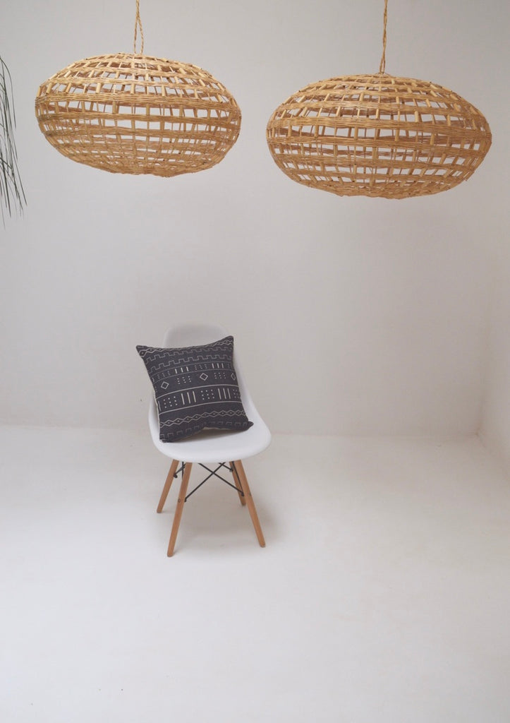 Moroccan Rattan lampshade x 2 Large Natural Handmade Pendant Light