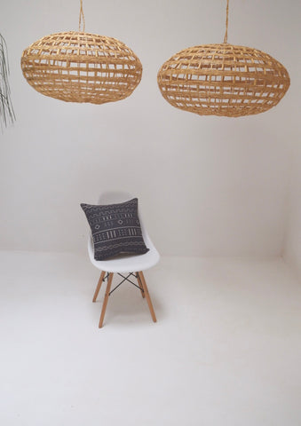 Sahara Moon Moroccan Rattan lampshade  2 Woven Large Natural Handmade Pendant Light