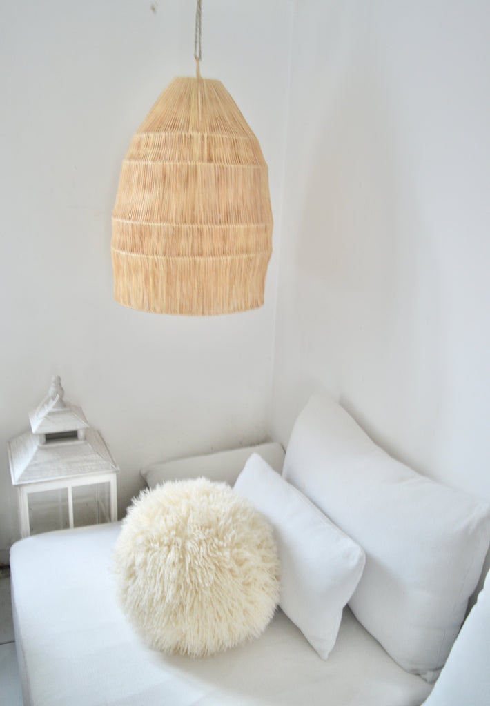 Raffia Palm Light Shade Cone XL Natural Woven Raffia Pendant Light BoutiqueMaroc