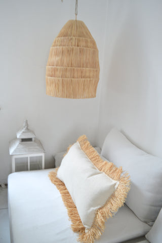 Raffia Palm Light Shade Cone XL Natural Woven Raffia Pendant Light BoutiqueMaroc