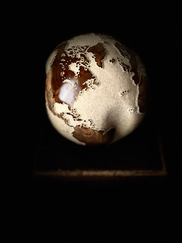 Teak Wood Globe 20 CM White Sand on Rotative base ID 147