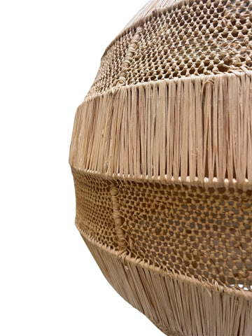 Raffia Palm Ball lamp XL Natural Woven Crochet Raffia Pendant Light BoutiqueMaroc