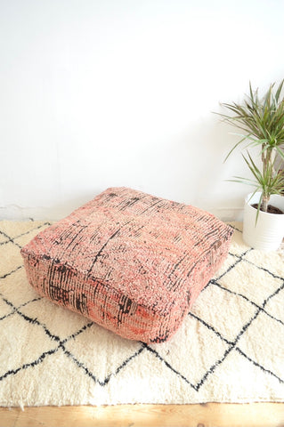 Moroccan Pouf Vintage Boujaad Pouf  Berber Rug Pouf Handmade Pouf Floor Pillow