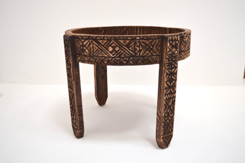 Moroccan Chakki Table Hand Carved Tall Table