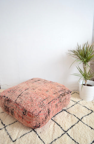 Moroccan Pouf Vintage Boujaad Pouf  Berber Rug Pouf Handmade Pouf Floor Pillow