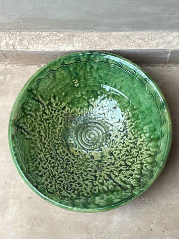 Tamegroute Bowl Exclusive Green Glaze Berber Pottery Bowl