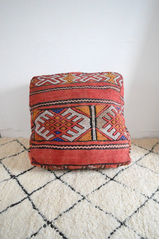 Moroccan Pouf Vintage Kilim Pouf  Berber Rug Pouf Handmade Ottoman