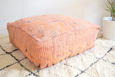 Moroccan Boujaad Pouf Vintage Berber Rug Pouf Handmade Pouf Floor Pillow