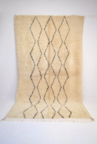 Vintage Beni Ourain Rug Plush Berber Wool Rug