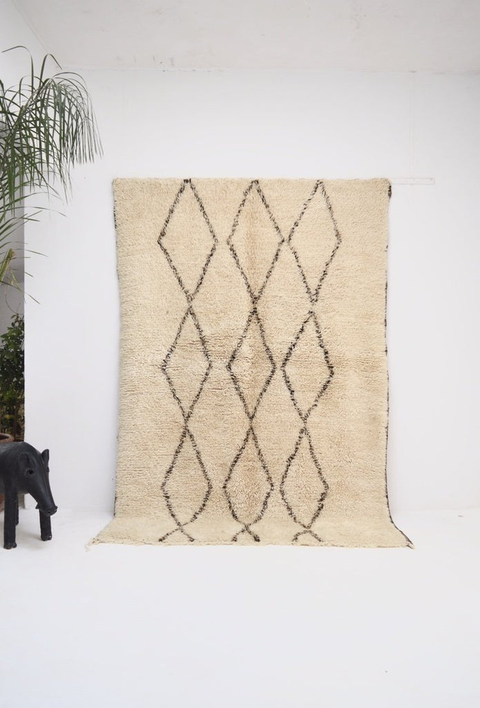 Vintage Beni Ourain Rug Plush Wool Berber Rug