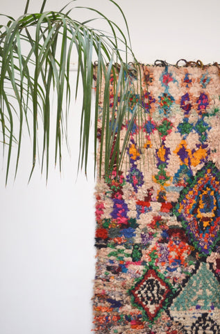 Vintage Moroccan Boucherouite Rug