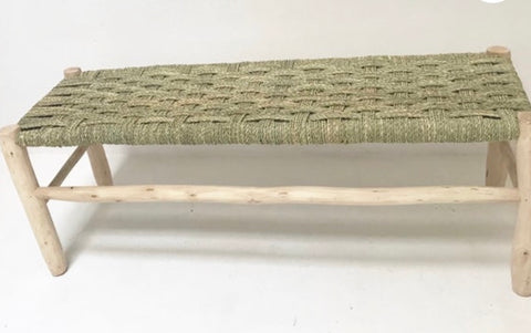 Moroccan Bench Natural Woven Weave Bench Stool