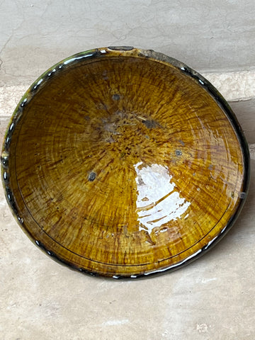 Tamegroute Dish Exclusive Yellow Glaze Berber Pottery Dish