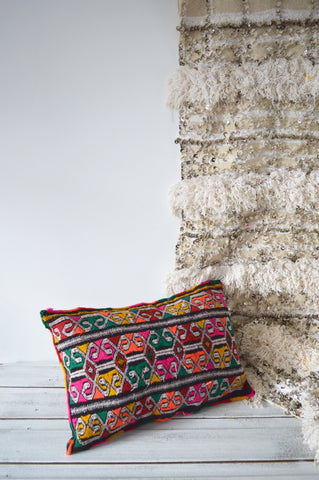 XL Vintage Moroccan Berber Pillow Kilim