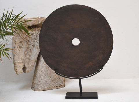 Stone Grinding DIsc on Metal Display Stand
