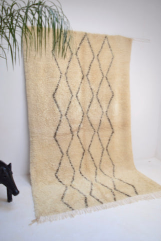 Vintage Beni Ourain Rug Plush Berber Wool Rug