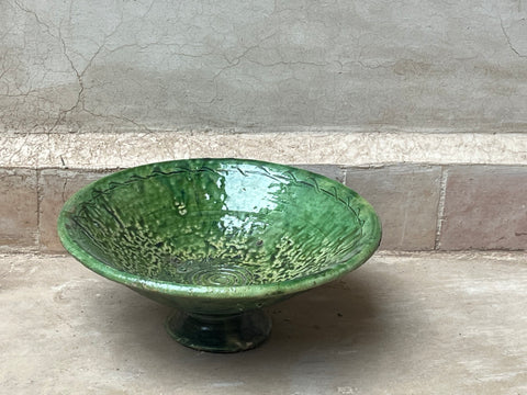 Tamegroute Bowl Exclusive Green Glaze Berber Pottery Bowl