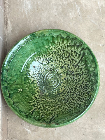 Tamegroute Bowl Exclusive Green Glaze Berber Pottery Bowl