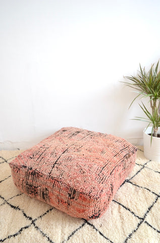 Moroccan Pouf Vintage Boujaad Pouf  Berber Rug Pouf Handmade Pouf Floor Pillow