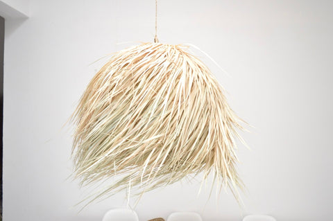 Raffia Palm Ball lamp Natural Woven Raffia Pendant Light BoutiqueMaroc