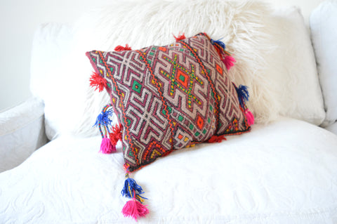 Vintage Moroccan Berber Pillow Cushion Cover Kilim