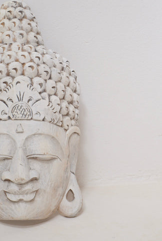 Balinese Buddha Mask Hand carved from Suar Wood
