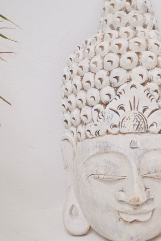 Balinese Buddha Mask Hand carved from Suar Wood