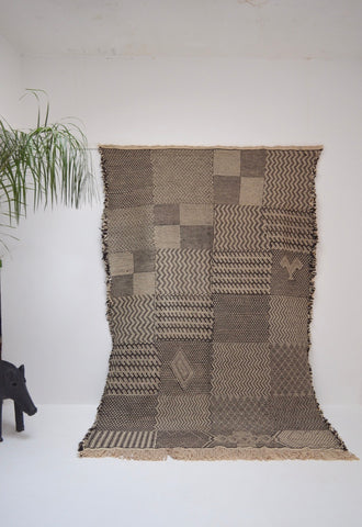 Vintage Zanafi Rug Berber Kilim Wool lRug