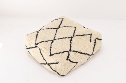 Vintage Beni Ourain Floor Cushion Berber Pillow