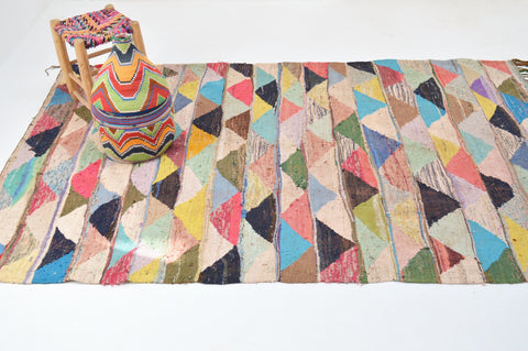 Vintage Hanbal Boucherouite rug