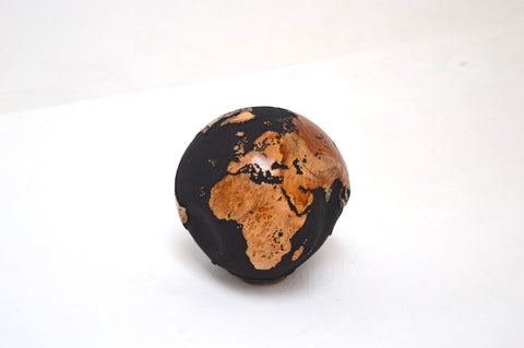 Teak Wood Globe 20CM Black on Rotative Base