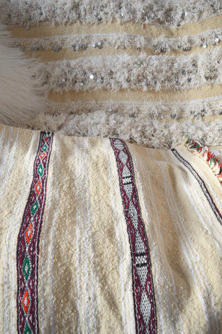 Vintage Moroccan Wedding Blanket Handira Throw Coverlet H799A