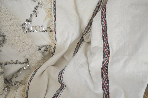 Vintage Moroccan Wedding Blanket Throw